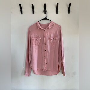 Women's Universal Thread Pink Salmon Long Sleeve Button Shirt Small Casual Wear